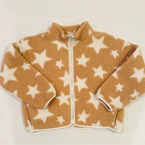 Old Navy Tan and Cream Stars Sherpa Jacket